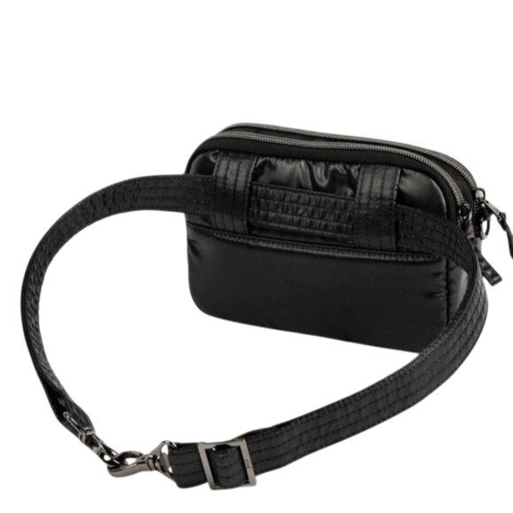 LUG Coupe SE Crossbody Convertable Belt Pack Chic Minimalist Metalic Black - Picture 3 of 15